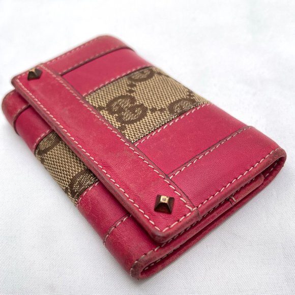 Authentic Gucci Red calf Leather/canvas Key Case in the box - Picture 9 of 13